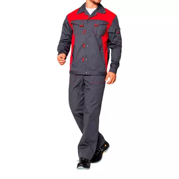 Костюм мужской рабочий Спец 52-54 рост 158-164 см серый/красный