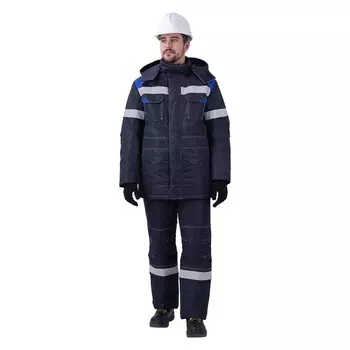 Костюм рабочий мужской утепленный ГК Спецобъединение Старатель 52-54 рост 170-176 см темно-синий/васильковый