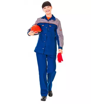 Костюм женский рабочий Спец Леди 60-62 рост 182-188 см темно-синий/серый