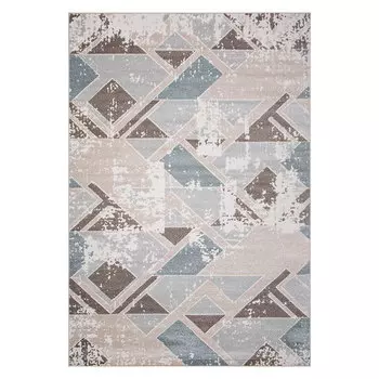 Ковер 0,8х1,5 м прямоугольный Naturel D979 ромбы бежево-голубой