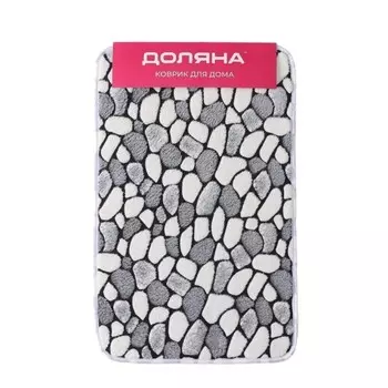 Коврик для ванной серый 60х40 см Доляна Галька (851397)
