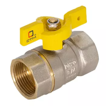 Кран шаровой газовый СТМ 1 ВР(г) х 1 ВР(г) бабочка (CGFFB001)