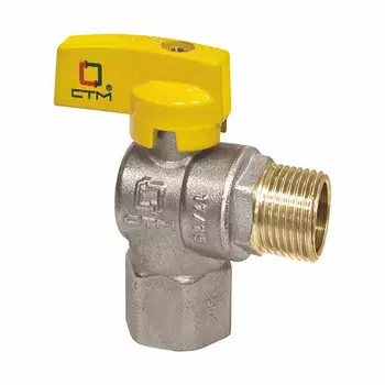 Кран шаровой газовый СТМ 3/4 ВР(г) х 3/4 НР(ш) бабочка угловой (CGLFMB34)