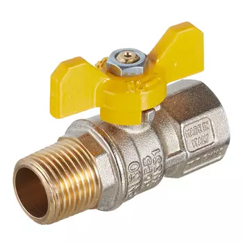 Кран шаровой газовый Tiemme 1/2 ВР(г) х 1/2 НР(ш) бабочка