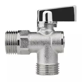 Кран шаровой латунный MasterProf Compact 1/2 НР(ш) х 1/2 НР(ш) к бытовой технике хром мини с отражателем угловой (ИС.081208)