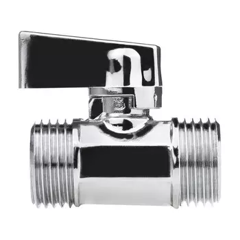 Кран шаровой латунный MPF 1/2 НР(ш) х 1/2 НР(ш) к бытовой технике хром мини проходной (ИС.081215)