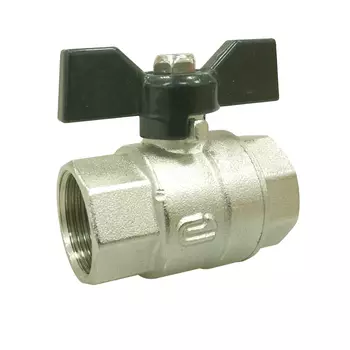 Кран шаровой латунный Ondo 1 ВР(г) х 1 ВР(г) полнопроходной бабочка прямой (ONFFB001)