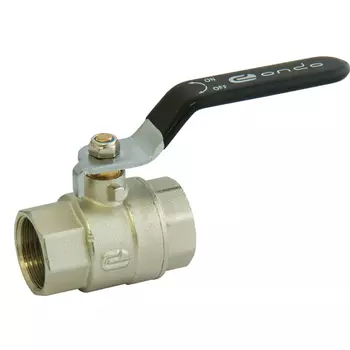 Кран шаровой латунный Ondo 3/4 ВР(г) х 3/4 ВР(г) полнопроходной ручка прямой (ONFFH034)