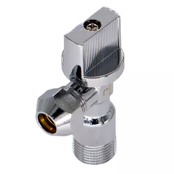 Кран шаровой латунный СТМ 1/2 НР(ш) х 3/8НР(ш) проходной бабочка с цангой угловой (CACR1238)