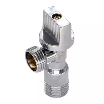 Кран шаровой латунный СТМ 1/2 НР(ш) х 1/2 НР(ш) к бытовой технике проходной бабочка с отражателем угловой (CAME1212)