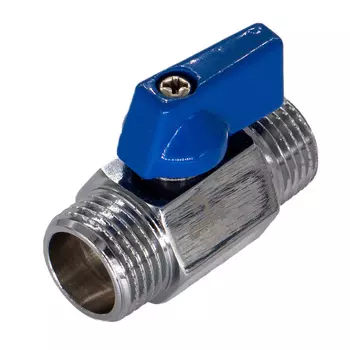 Кран шаровой латунный СТМ 1/2 НР(ш) х 1/2 НР(ш) проходной мини со сменной ручкой прямой (CWMMM012)