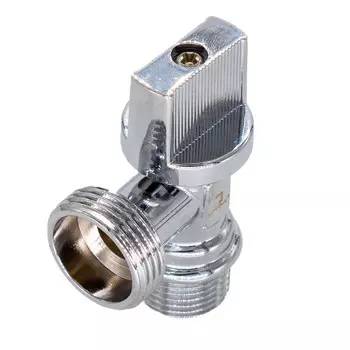 Кран шаровой латунный СТМ 1/2 НР(ш) х 3/4 НР(ш) к бытовой технике бабочка с отражателем угловой (CAMV1234)