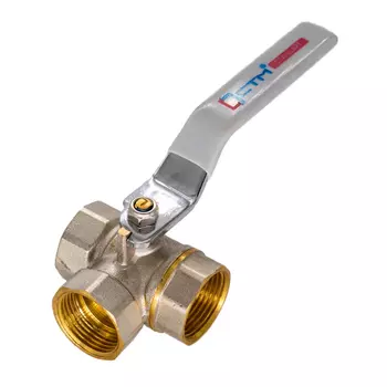 Кран шаровой латунный СТМ Стандарт 1/2 ВР(г) х 1/2 ВР(г) полнопроходной ручка трехходовой (CW3FL012)