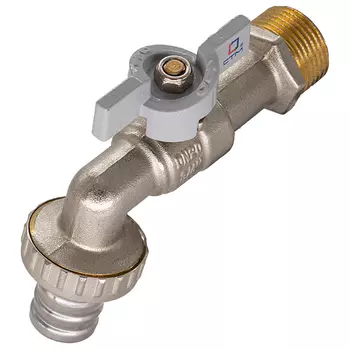 Кран шаровой латунный СТМ Стандарт 1/2 НР(ш) бабочка со штуцером угловой (CWBB0012)