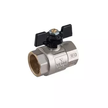 Кран шаровой латунный Tiemme Buran 1/2 ВР(г) х 1/2 ВР(г) бабочка прямой (2450010 / 2460N)