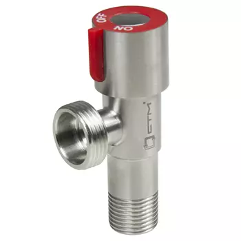 Кран шаровой нержавеющая сталь СТМ 1/2 НР(ш) х 3/4 НР(ш) к бытовой технике проходной вентиль угловой (CASB1234)