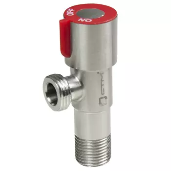 Кран шаровой нержавеющая сталь СТМ 1/2 НР(ш) х 1/2 НР(ш) к бытовой технике проходной вентиль угловой (CASB1212)