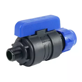 Кран шаровой ПНД Valfex компрессионный переходной 20х1/2 НР(ш)