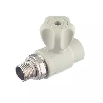 Кран шаровой полипропиленовый FV Plast 20 мм х 1/2 НР(ш) для радиатора с накидной гайкой прямой (А31402)