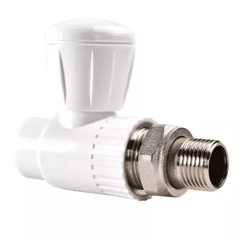 Кран шаровой полипропиленовый РВК 20 мм х 1/2 НР(ш) для радиатора прямой (020305)