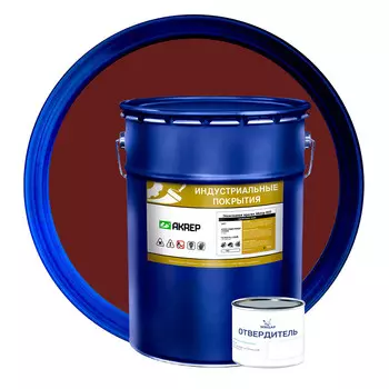 Краска эпоксидная для бетонных полов Мицар Акрэп-Б10 двухкомпонентная красно-коричневая 20 кг+0,4 кг
