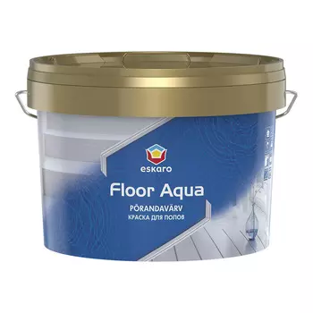 Краска Eskaro Floor Aqua для полов белая глянцевая база А 9 л