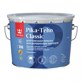 Краска фасадная по дереву Tikkurila/Tikkivala Pika-Teho Classic водно-дисперсионная база C бесцветная 9 л
