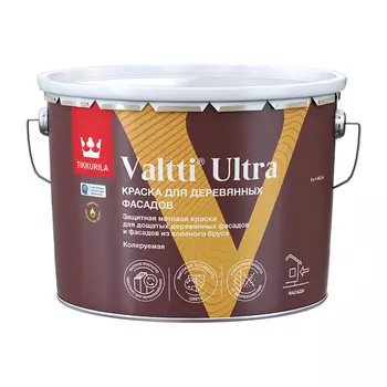 Краска фасадная по дереву Tikkurila/Tikkivala Valtti Ultra водно-дисперсионная база C бесцветная 9 л