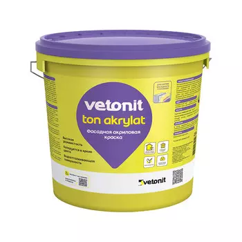 Краска фасадная Vetonit Weber.ton Akrylat база 100А белая 25 кг