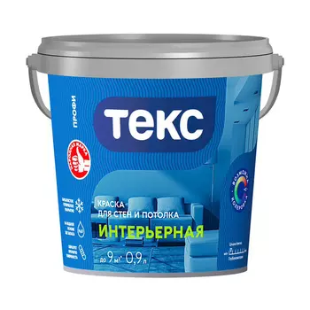 Краска интерьерная Текс Профи база А белая 0,9 л
