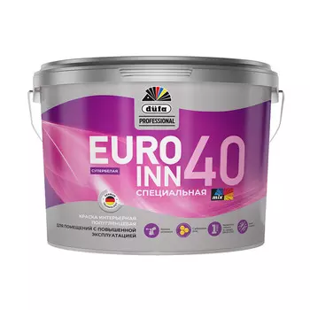 Краска моющаяся Dufa Euro Inn 40 база 1 белая 2,5 л