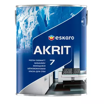 Краска моющаяся Eskaro Akrit 7 база А белая 2,85 л
