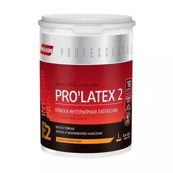Краска моющаяся Parade Prolatex Е2 база С бесцветная 0,9 л
