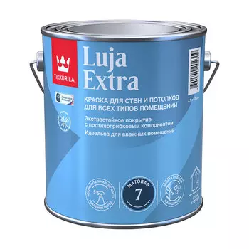 Краска моющаяся Tikkurila/Tikkivala Luja Extra матовая база А белая 2,7 л