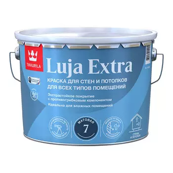 Краска моющаяся Tikkurila/Tikkivala Luja Extra матовая база А белая 9 л