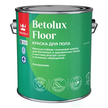 Краска Tikkurila/Tikkivala Betolux Floor для полов белая глянцевая база A 2,7 л