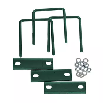 Крепление сетки/секции заборной к столбам 60х60 мм зеленое RAL 6005 (3 шт.)