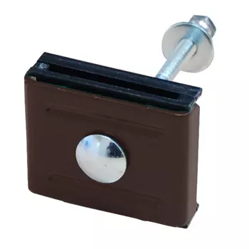 Крепление скоба-болт к столбам 62х55 мм коричневое RAL 8017