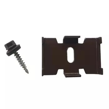 Крепление скоба-саморез для панелей 3D универсальное Ювента коричневое RAL 8017