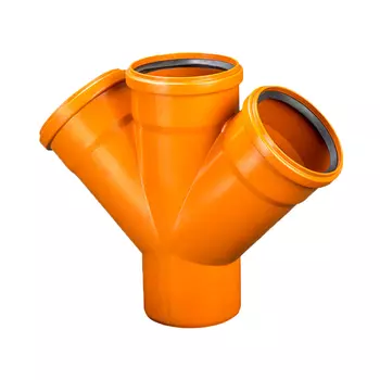 Крестовина Lammin d110х110х110 мм 45° пластиковая одноплоскостная для наружной канализации