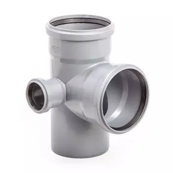 Крестовина Lammin d110х110х50 мм 87,5° пластиковая двухплоскостная левая для внутренней канализации (Lm35021010050)