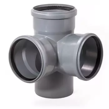 Крестовина Lammin d110х110х110 мм 87,5° пластиковая двухплоскостная для внутренней канализации (Lm35021010109)