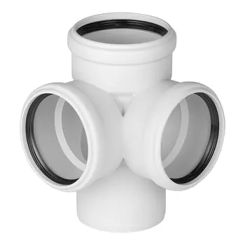 Крестовина Ostendorf SKED d110х110х110 мм 87° пластиковая бесшумная для внутренней канализации (335910)