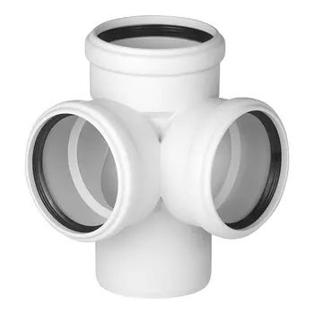 Крестовина Pro Aqua Stilte Plus d110х110х110 мм 87,5° пластиковая шумопоглощающая двухплоскостная для внутренней канализации