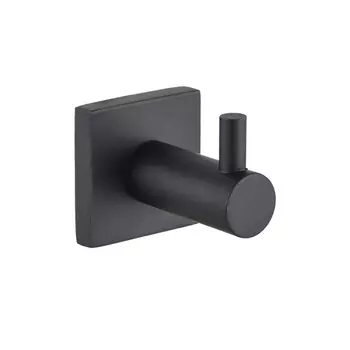 Крючок для ванной Delphinium 5901 одинарный на шуруп металл черный (102412)