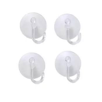 Крючок для ванной Доляна Классика одинарный на присоске силикон прозрачный (4 шт.) (3090328)