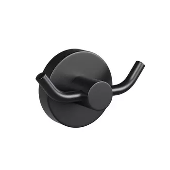 Крючок для ванной Haiba HB8705-2 двойной на шуруп нержавеющая сталь черный (551038)