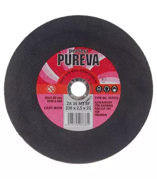 Круг отрезной по чугуну Pureva 230х22х2,5 мм