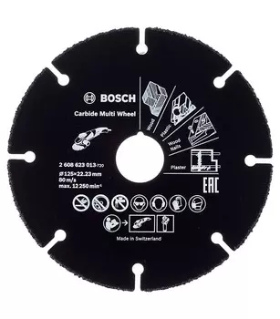 Круг отрезной универсальный для УШМ Bosch (2608623013) 125х22х1 мм
