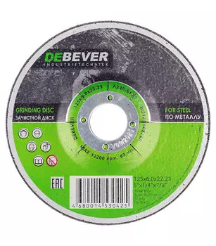 Круг зачистной по металлу Debever 125х22х6 мм (WG12560228R/30425)